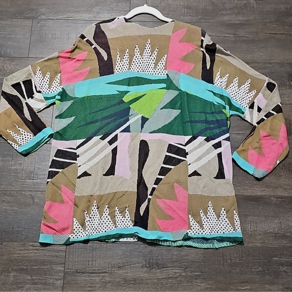 Anthropologie Aldomartins Cardigan Sweater Geometric Print - Picture 7 of 8